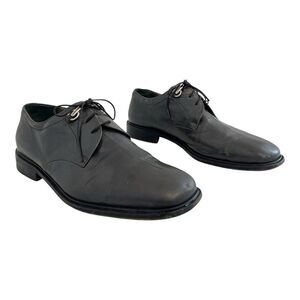 Moreschi Mens Size 10 Gray Leather Lace Up Oxford